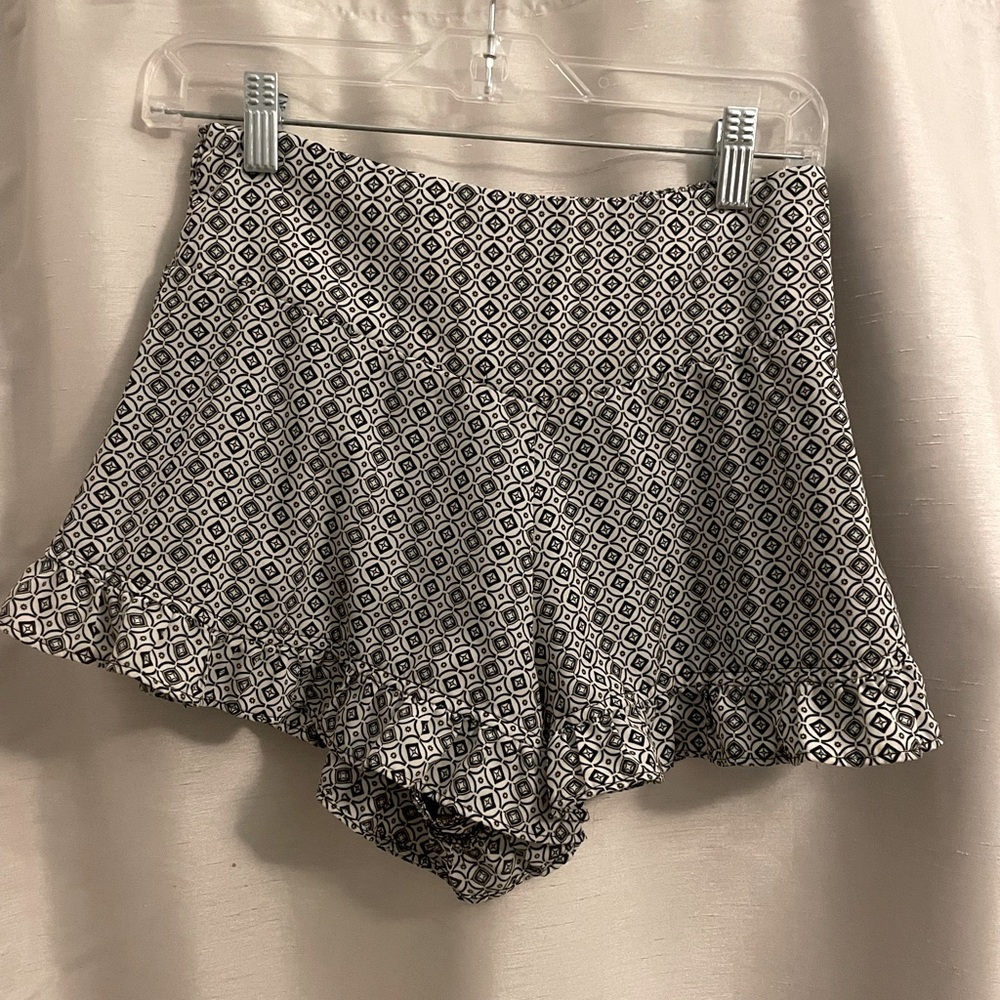 Bohemian Flowy Black and White Women’s Shorts